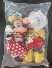 The Disney Store 8" Mini Bean Bag Mickey and Minnie Mouse Plush Sealed