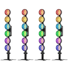 4x 350W Retro Par Light 6 COB+168RGB LED DMX512 DJ Stage Party Lighting Strip