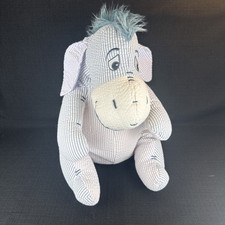 Disney Store Winnie The Pooh Seersucker Eeyore Donkey 15" Plush Stuffed Animal