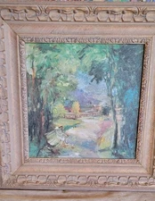 $850 ORIGINAL OIL PAINTING LANDSCAPE PARK SCENE SIGNED SHADOW CATCHERS Park III