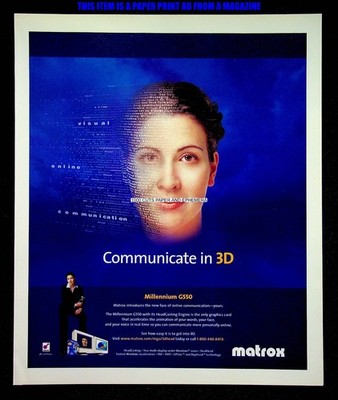 Matrox Millennium G550 PC Computer Graphics Card 2001 Print Magazine Ad Poster