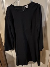 J.crew Dress Size Woman 22 Black Zip Back Long Sleeve