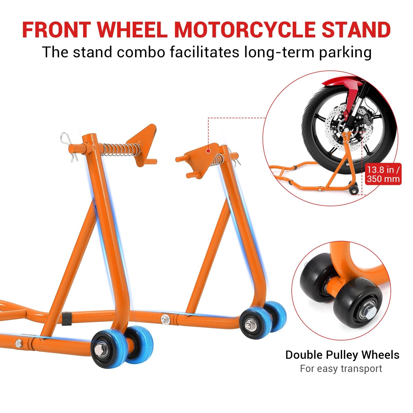 Motorcycle Front & Rear Stand Lift 850 lbs Spoolift Paddock Swingarm Stand