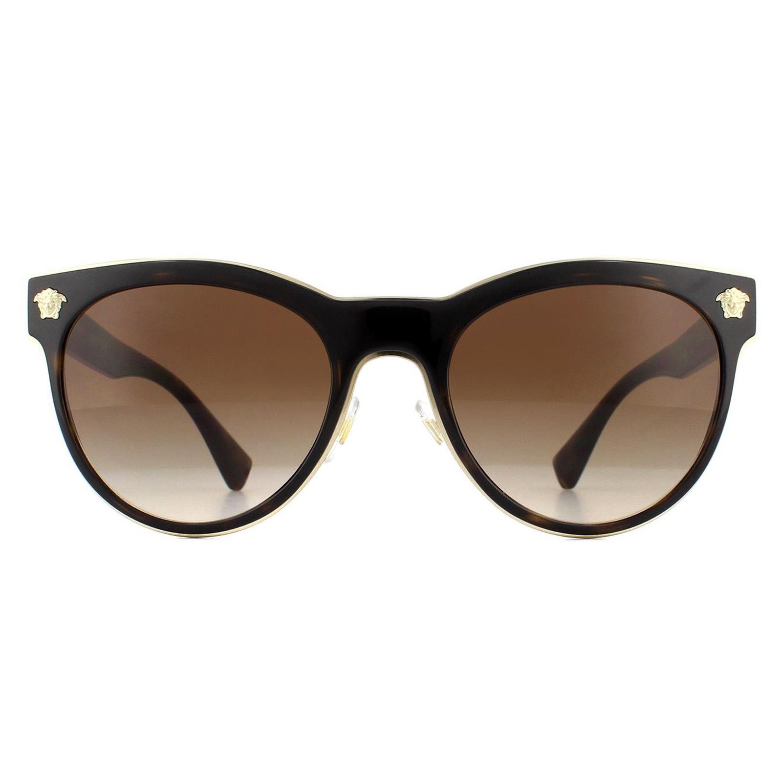 Versace Women's Dark Ve2198 Havana Sunglasses - Image 4