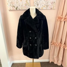 Vintage Glenoit Black Faux Fur Coat