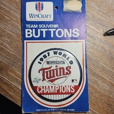 3.5" Minnesota Twins 1987 World Champions Pin Button Pinback MLB Wincraft New