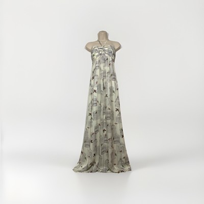 Ted Baker Alari Maxikleid Vogel & Käfig Print Neckholder Größe 1 | UK 8