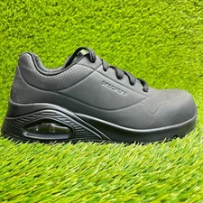 Skechers Uno SR-Deloney Womens Size 6 Black Composite Toe Safety Work Shoes