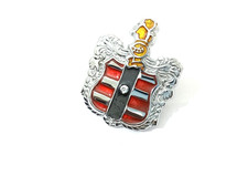 Brass Chrome Shield Emblem Hood Crest Badge Red Black Yellow FITS Dodge Coronet