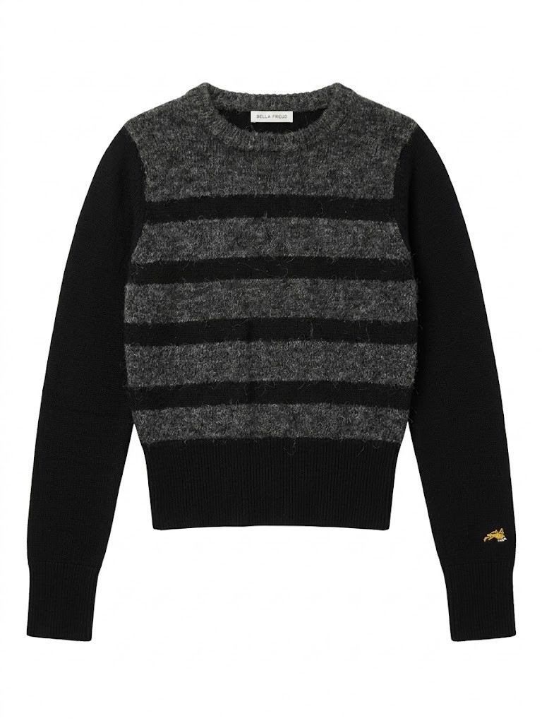 "BELLA FREUD GLAM ROCK STRIPE SWEATER BLACK SIZE S \"NWT\""