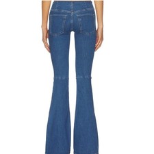 Free People Penny Pull-On Flare Jeans High Rise Blue Denim Size 28