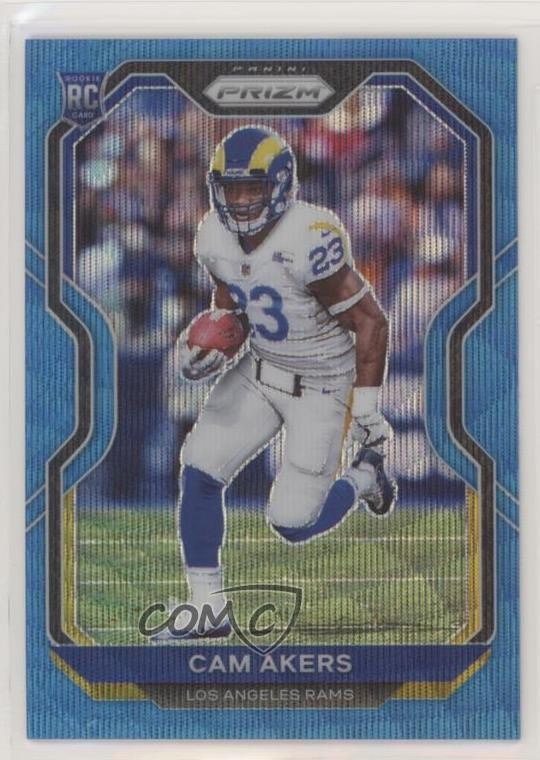 2020 Panini Prizm Rookie Blue Wave Prizm 161/199 Cam Akers #376 Rookie RC 03w4