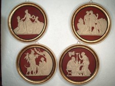 Set von 4 Terrakotta-Wandmedaillons "4 Jahreszeiten" Ipsen Kopenhagen 1890