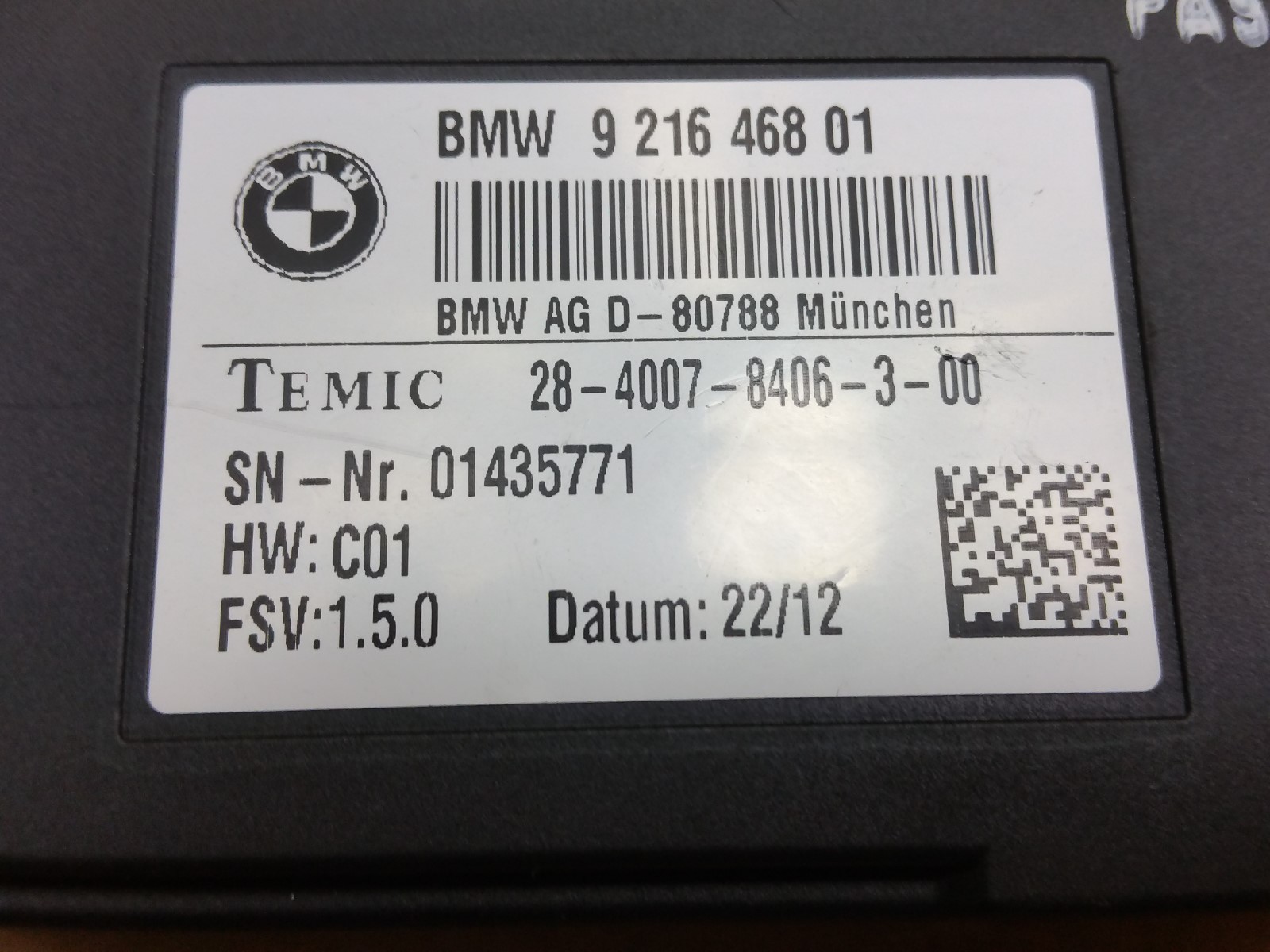 Bmw 921646801 распиновка