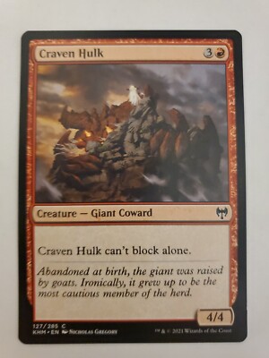 MTG Magic The Gathering Card Craven Hulk Creature Giant Coward Red Kaldheim 