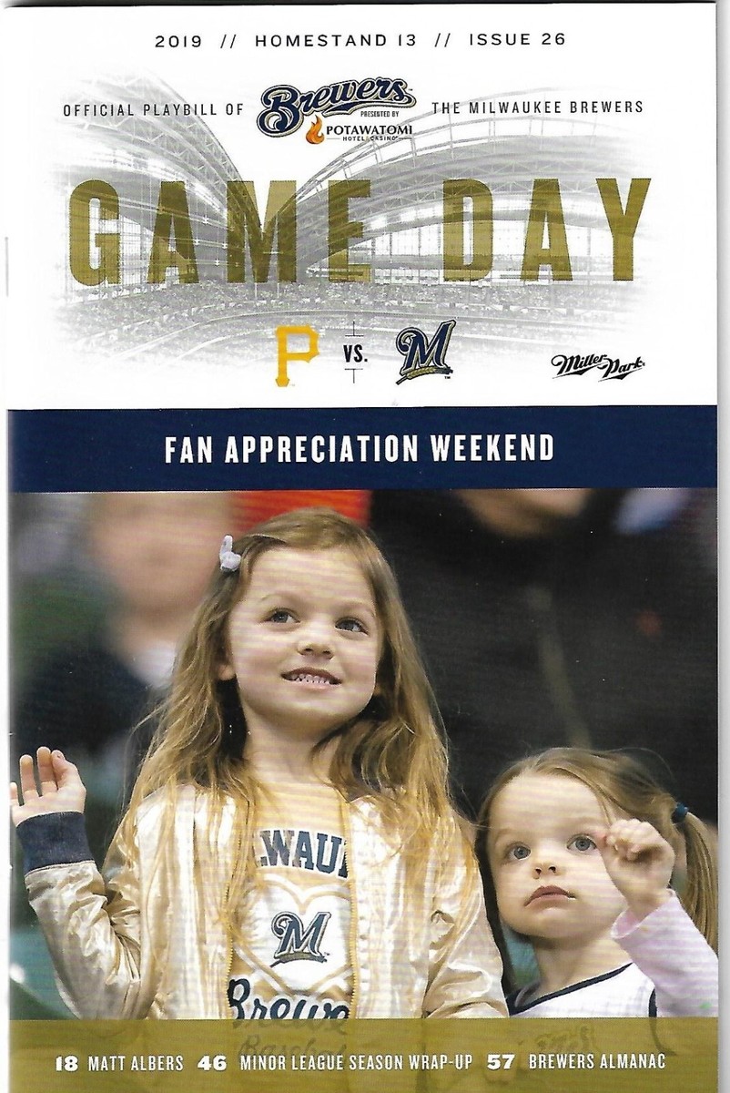 2019 Milwaukee Brewers vs Pittsburgh Pirates Gameday Program Issue