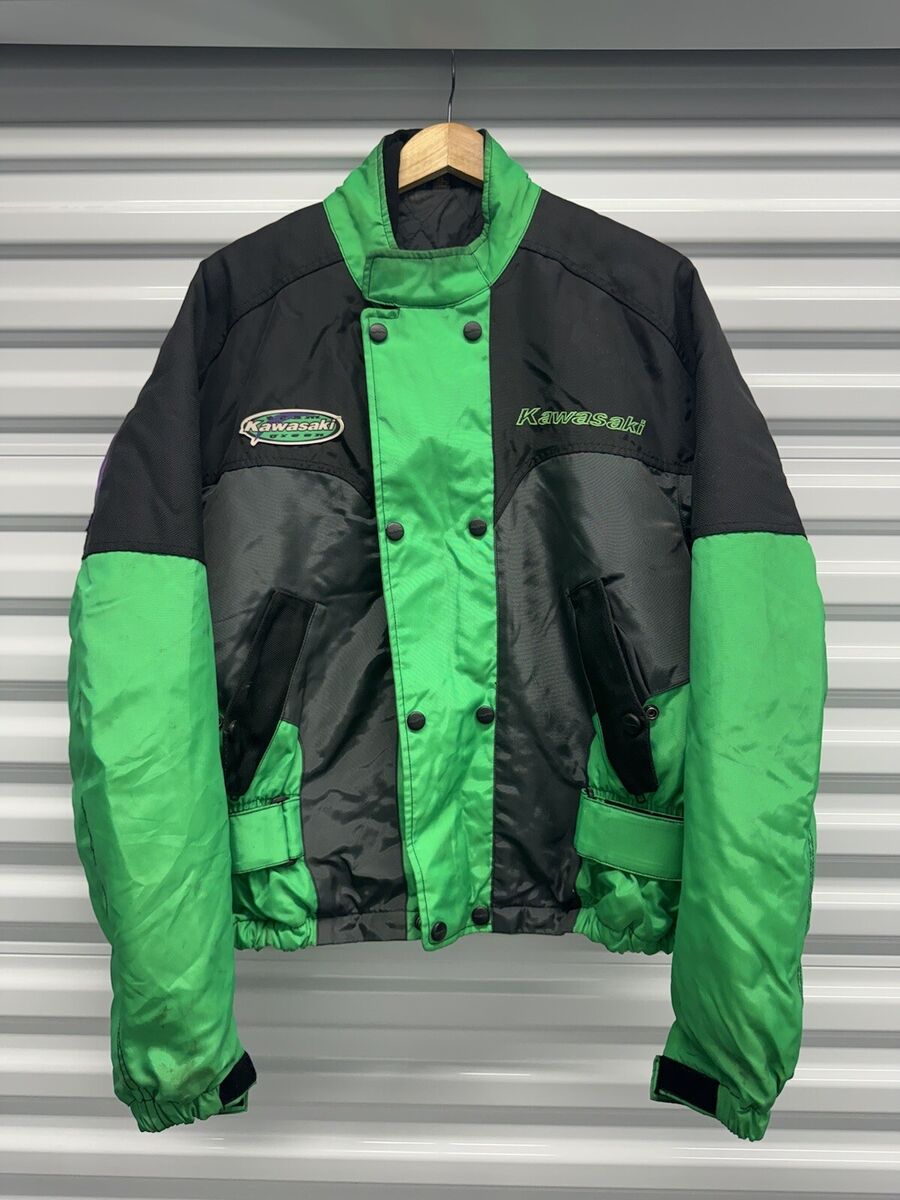 Vintage Kawasaki Team Green Racing Full ZIP Xl 90s Vintage Kawasaki Team Green Racing Full ZIP Xl 90s
