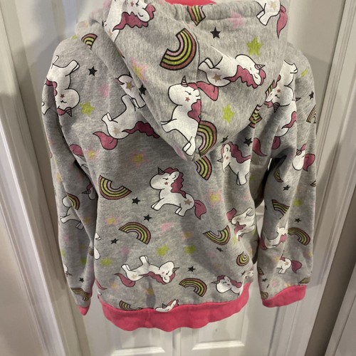 Vintage Girls  1980's Hot  Topic Youth Large Gray Hooded Jacket  Zipper Retro - Picture 6 of 11