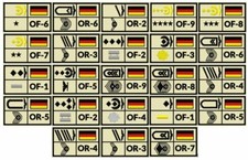 BW Rangabzeichen Quer, Luftwaffe, alle Dienstgrade, NATO Code, Sandfarbe