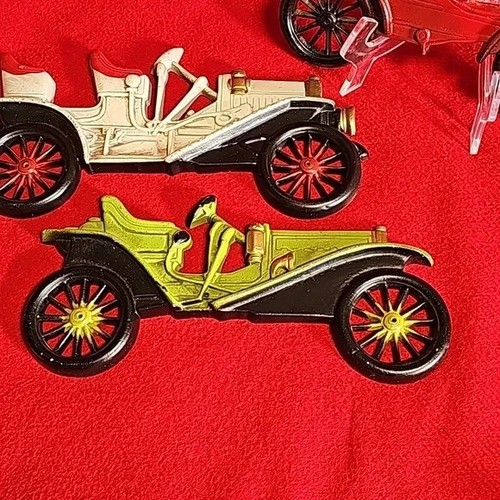 1970s Vtg Midwest Antique Car Cast Metal Aluminum Wall Plaque 3pcs 1910 Buick - Picture 2 of 8