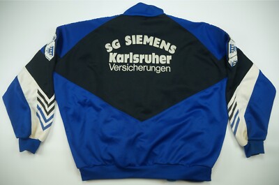 Rare VTG JAKO SPORT Spell Out Siemens Karlsruher Color Block Track Jacket 90s L