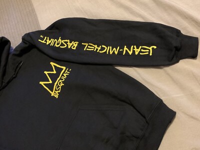 Jean-Michel Basquiat Hoodie Men's Size Small Hooded Sweatshirt Black Yellow NEW
