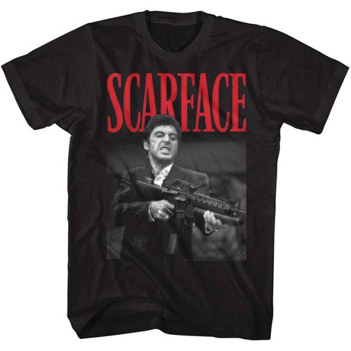 Scarface Tony Montana Say Goodnight to the Bad Guy Slogan Men's T Shirt Pacino - Picture 2 of 10