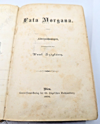 1876 First Edition Fata Morgana by Paul Szilàgyi Antique Book with Rare Postmark