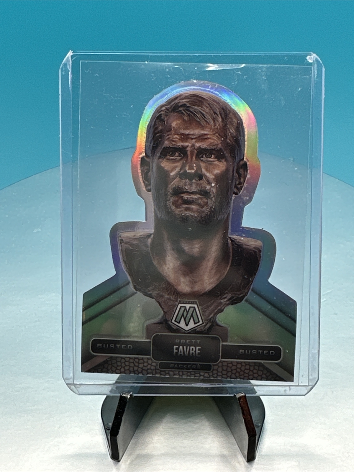 2022 Mosaic Brett Favre Busted Case Hit SSP Prizm Packers #B-2