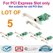 LOT 5 x Gigabit Ethernet Low Profile PCI Express Network LAN Card 10/100/1000