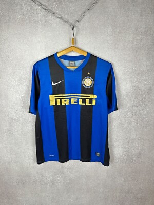 Vintage Inter Milan Nike Football Jersey Size M Pirelli Gold Logo Rare  Desing