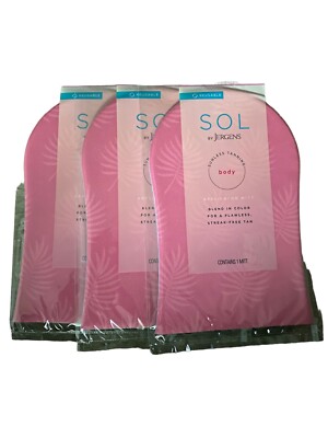 SOL by Jergens Sunless Tanning Body Applicator Reusable Mitt (3 Pack)