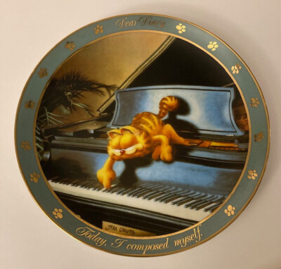 Garfield I Composed Myself Dear Diary Collector Plate 1990 Davis Danbury Mint