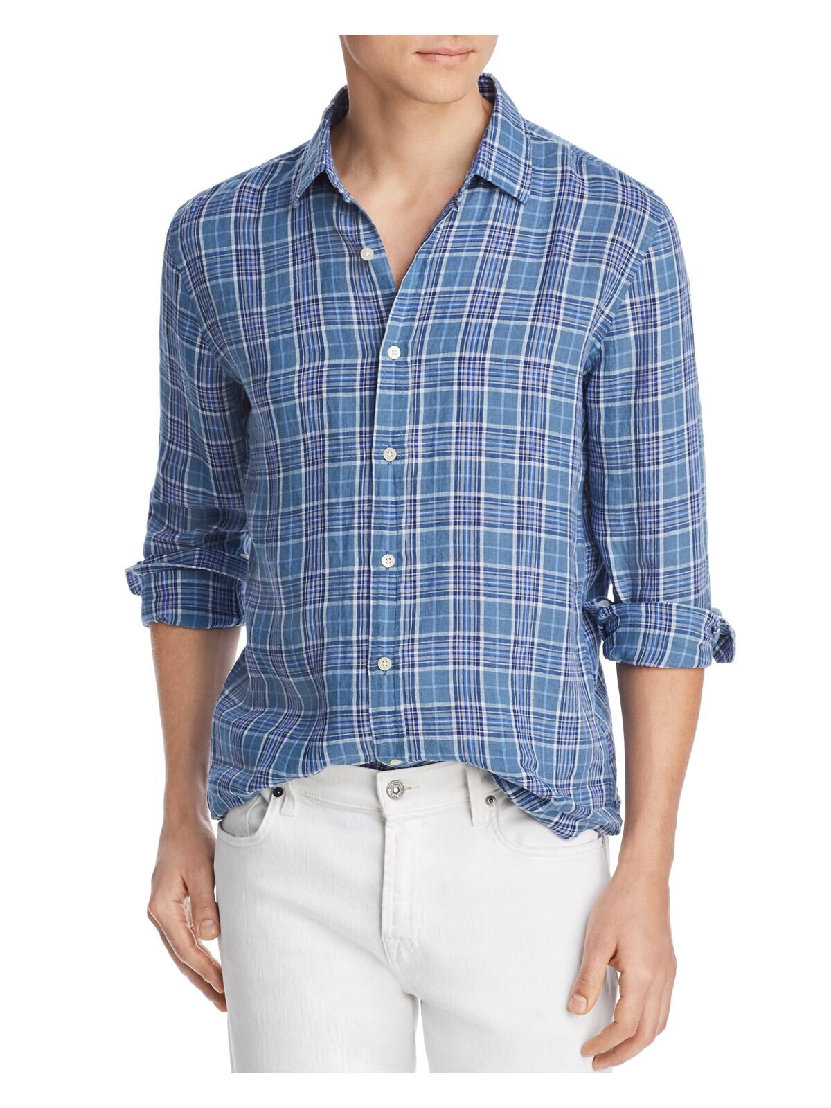 Дизайнерская брендовая мужская зеленая клетчатая повседневная рубашка на пуговицах M 3290₽