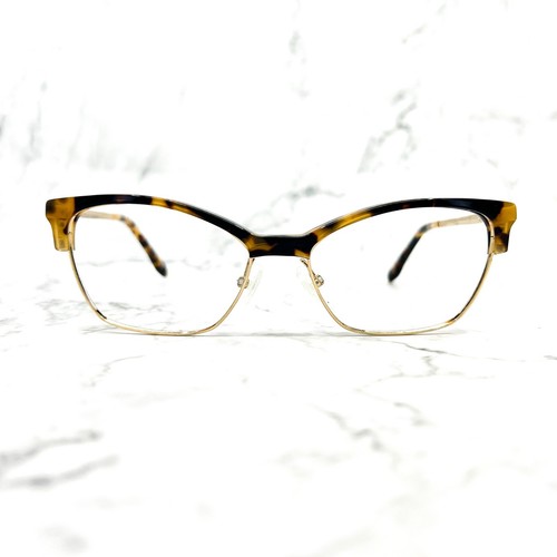 BCBGMAXAZRIA Peyton Eyeglasses Cat Eye Gold Tortoise Full Rim Frames 53-16-140
