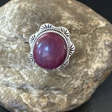 Womens Purple Spiny Oyster Navajo Sterling Silver Ring Size 6 18626