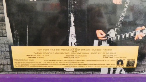 T REX Bolans Zip Gun LP Marc On Wax ~ SEALED Relativity USA Bolan - Picture 3 of 3