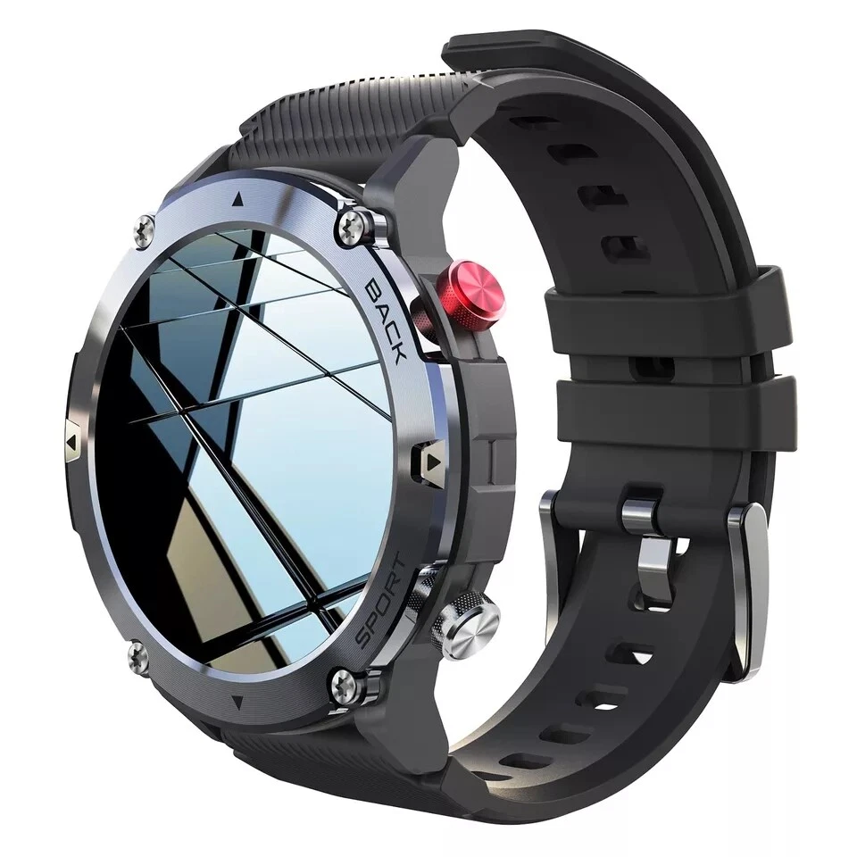 ⌚Smartwatch Uomo Cinturino ACCIAIO SILICONE CON MESSAGGI CHIAMATE Android Apple - Immagine 2 di 4