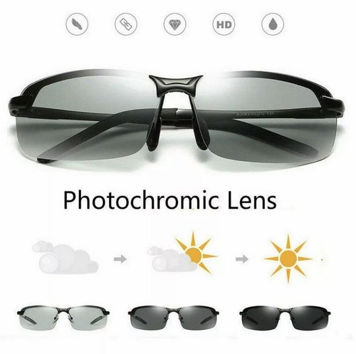 Photochromic Polarised Sunglasses UV400 Polarized Fishing Driving Eyewear Retro - Picture 2 of 13