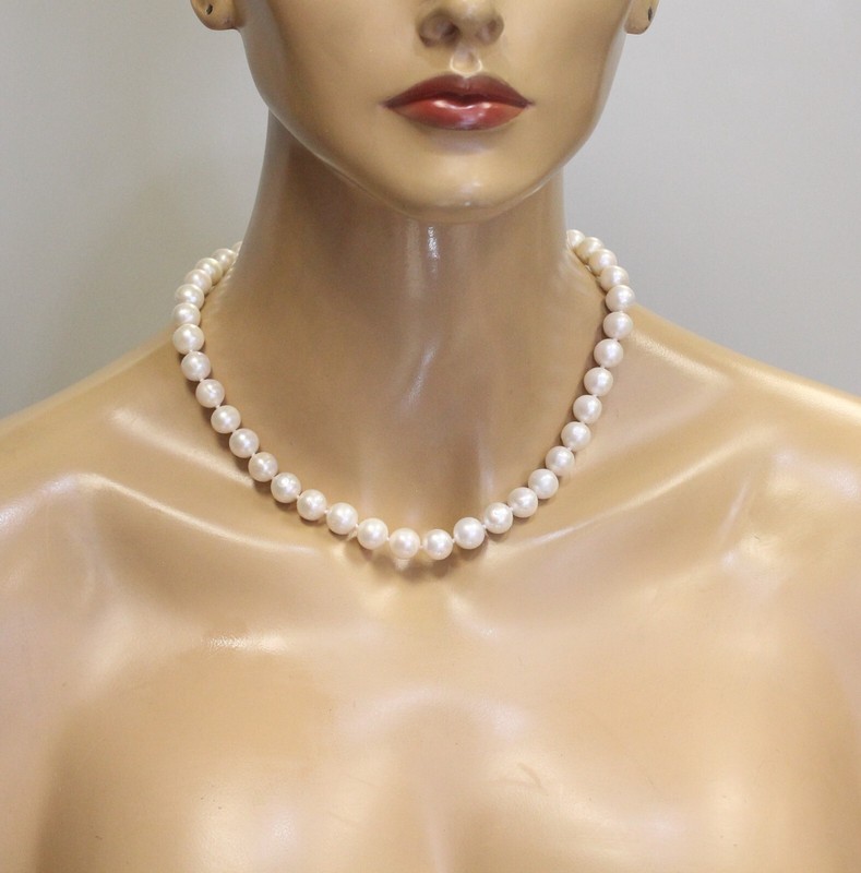 925 sterling silver fresh water pearl necklace 18" vintage estate 56.6g
