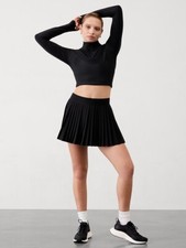 Athleta M Medium Match Point High Rise 13 1/2" Pleated Skort Black NWT 592401