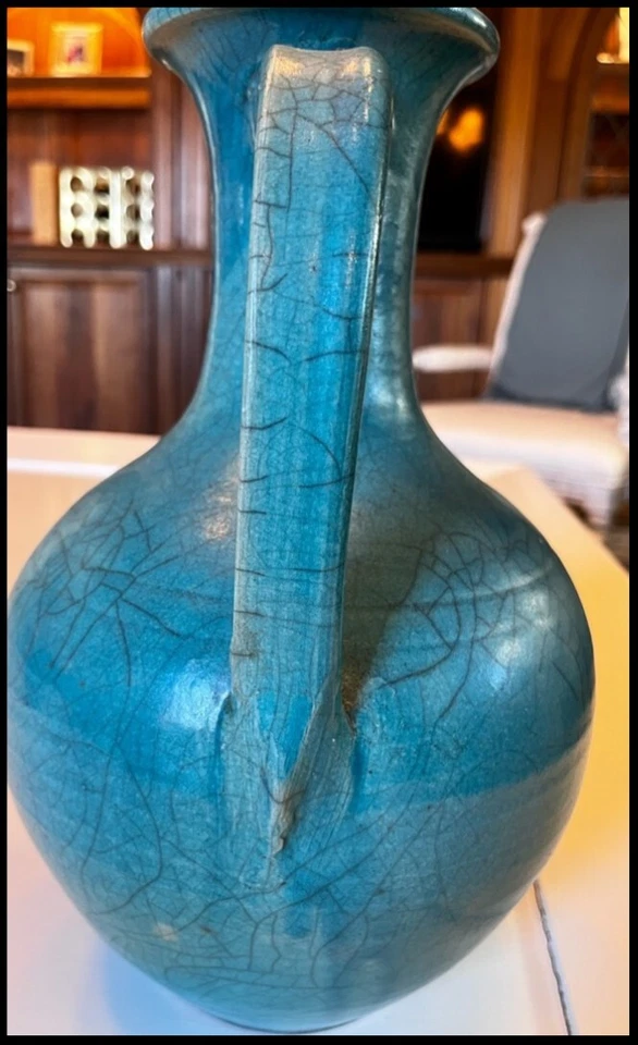 Jarrón rústico verde azulado Foto 2 de 3