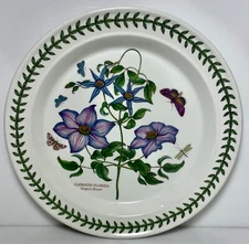 Portmeirion Botanic Garden Dinner Plate Virgin Bower Clematis Florida 10 1/2"