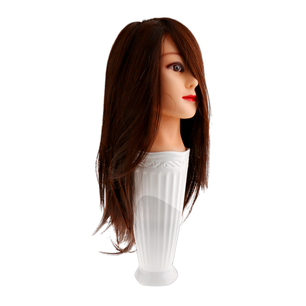 BLACK REAL HUMAN HAIR COSMETOLOGY TRAINING PRAXIS MANNEQUIN HEAD BARBER