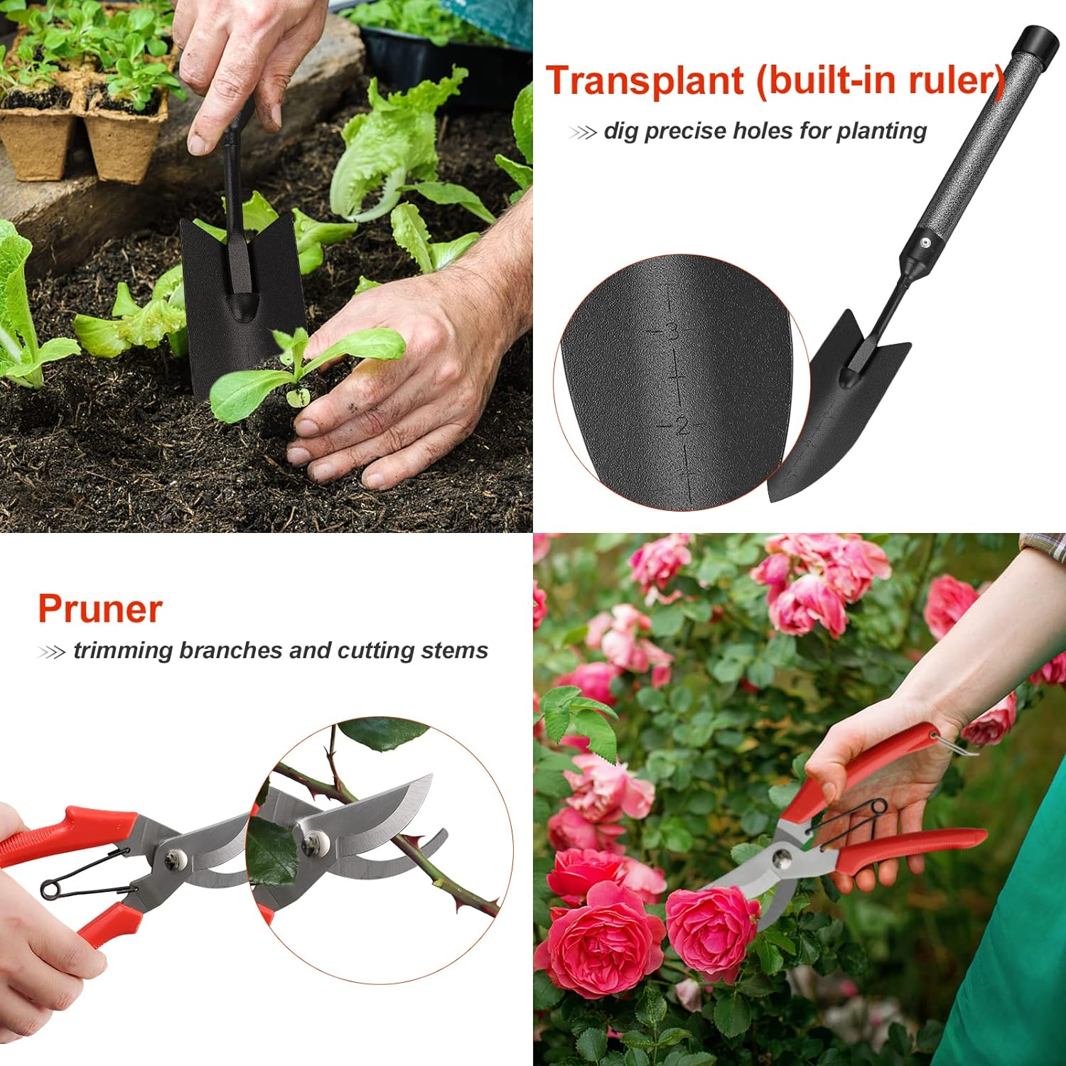 Pruning Rakes Garden Tools Plus Extra Extend Handle include 5 Trowel rake Weeder ...