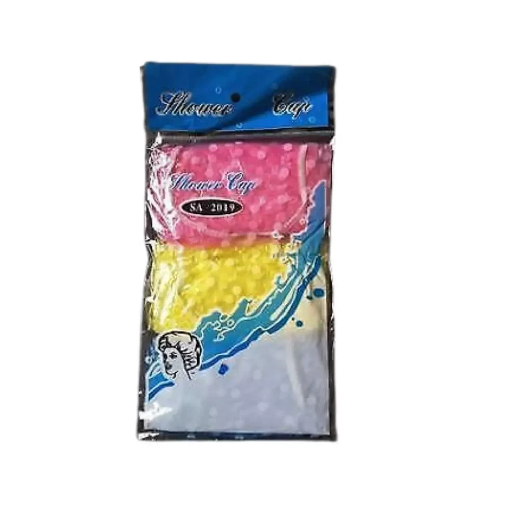 Duschkappen wiederverwendbar für Damen, wasserdicht, Duschhut (3 Farben im Pack)