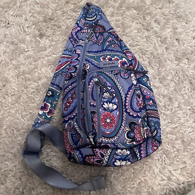 Vera Bradley Navy Sling Backpack with Pink Floral Paisley Vera Bradley Alpine Floral Nylon Backpack - | Mercari main image 4
