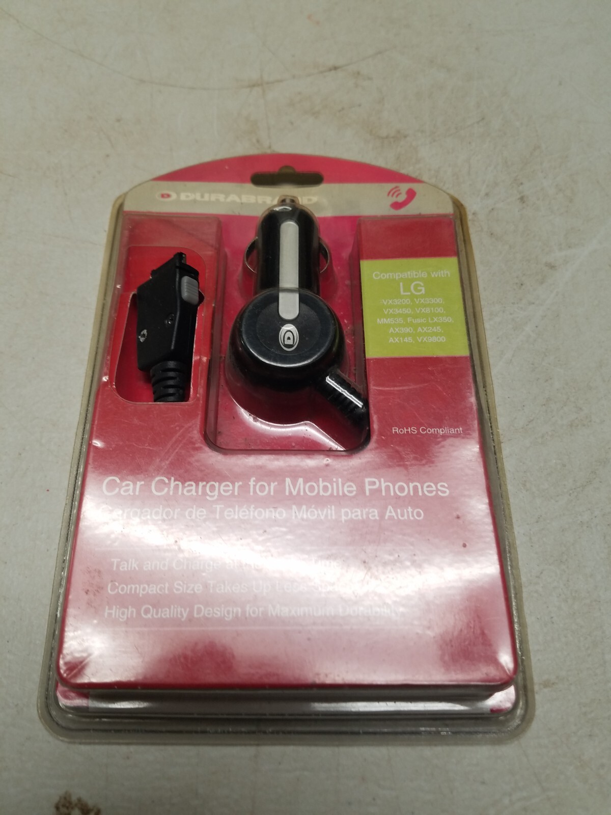 Durabrand Car Charger for LG Mobile Phones WMCLA-LG7000 (V)