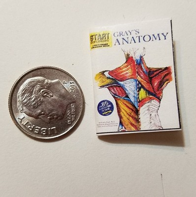 Miniature dollhouse 1//12 scale 1/" Medical Book Gray/'s Anatomy Textbook Blue 2