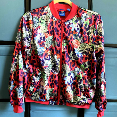 Adidas Floral Front Zip Track Jacket Size 11-12Y Medium Adidas Floral Front Zip Track Jacket Size 11-12Y Medium